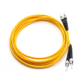 ST to ST OS2 Fiber Optic Singlemode Jumper Duplex 9/125 Fiber Optic Cord for SMF SFP Transceiver, Yellow